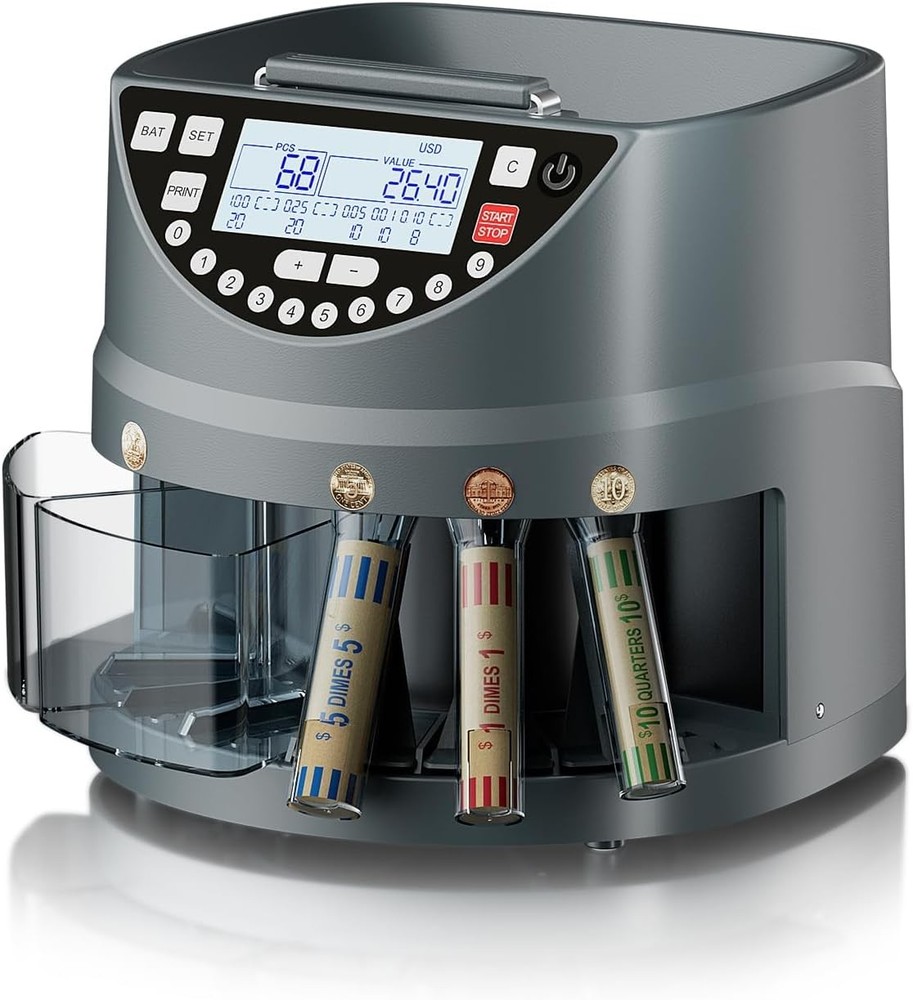 Aneken Coin Counting Machine TFT Display Sorts 5 Denominations 300/min
