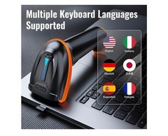 Tera Barcode Scanner Wireless 1D Laser Cordless Barcode Reader USB 5100 Orange