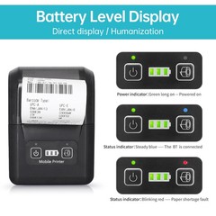 BISOFICE 58mm Portable Thermal Printer 2 Inch Wireless BT USB For IOS