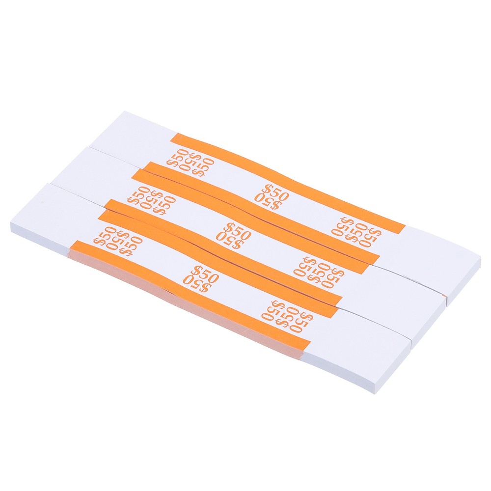 Currency Band Bundles, 1000 Packs Orange Dollar50