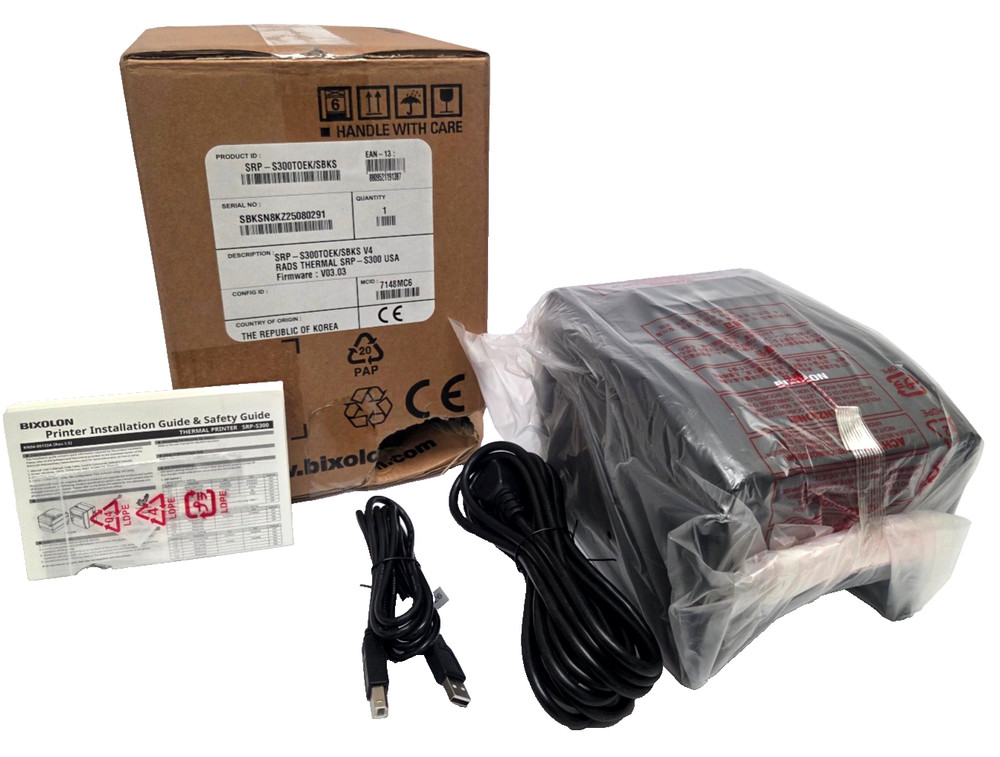 New B-Stock Bixolon SRP-300 3″ Thermal Receipt Printer, TOEK/SBKS V4, V03.03