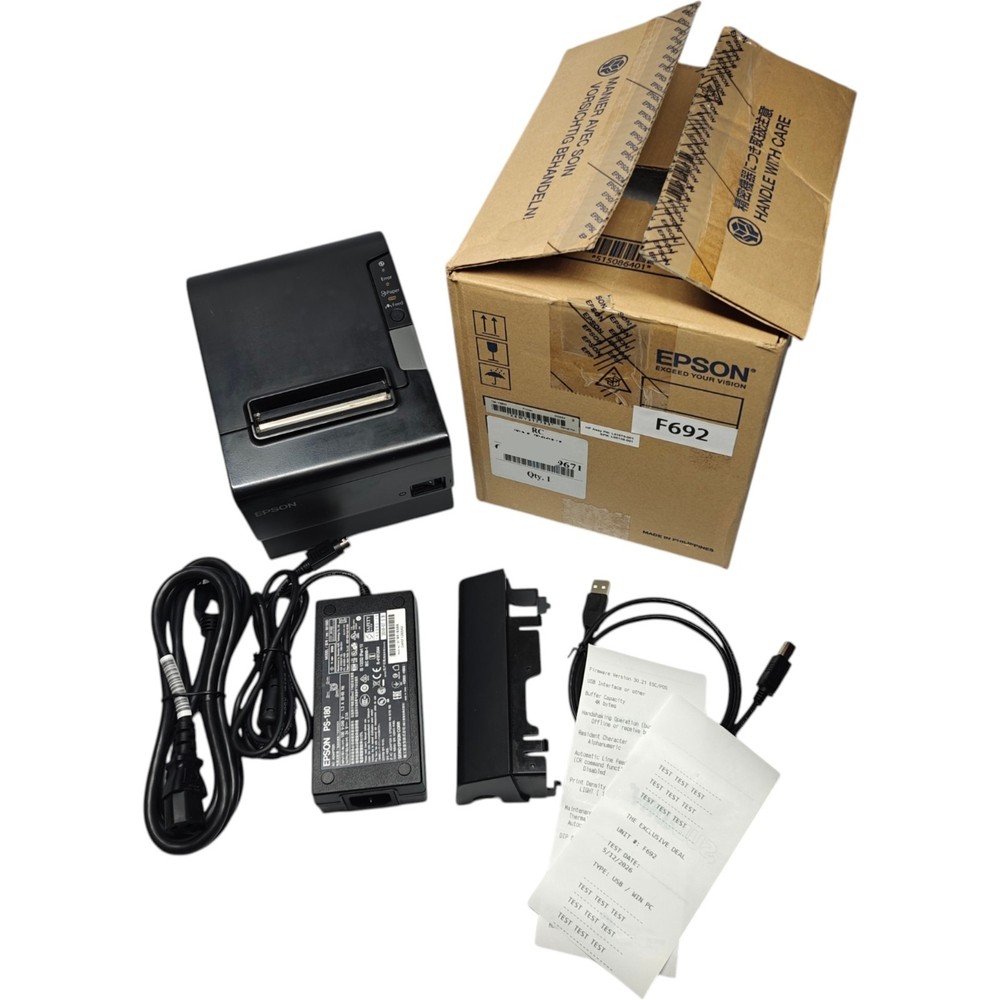 Epson TM-T88V POS Compact Thermal Receipt Printer USB Serial Square – F692