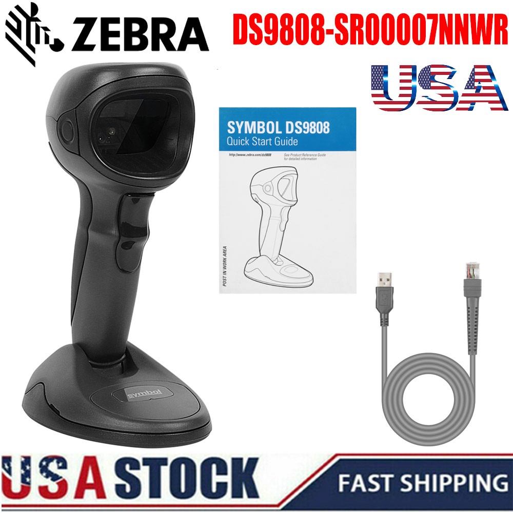 Zebra Motorola Symbol DS9808-SR00007NNWR 1D 2D Barcode Scanner with USB Cable