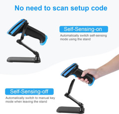 Barcode Scanner Wireless, 1D Laser Wireless Blue, Blue