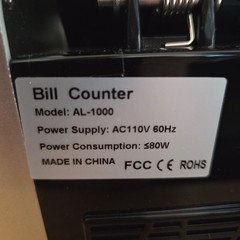 ANEKEN Bill Counter AL-1000 UV, MG, IR, DD Detection – 1,000 Notes Per Minute