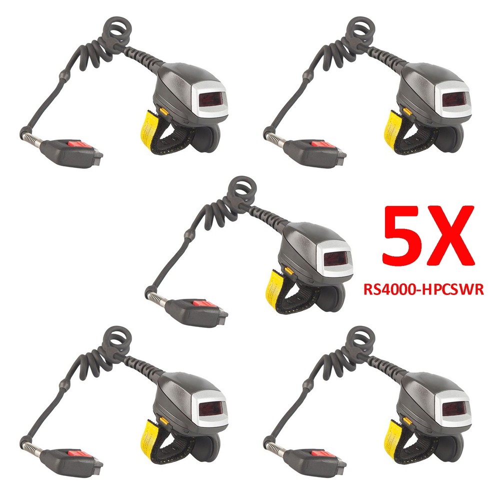 5Pcs RS4000 1D CORDED RING FINGER SCANNER Symbol Motorola Zebra RS4000-HPCSWR