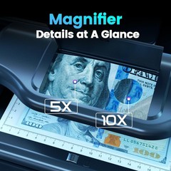 Counterfeit Bill Detector – Dual LED UV Light, 4 Security Tests, Money Checker f