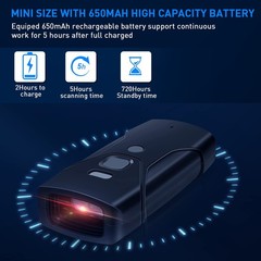 Bluetooth Barcode Scanner,Mini 2D Portable Wireless Barcode Scanner 3-in-1 Bl…