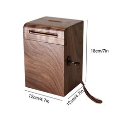 Solid Wood Handmade Money Bank Multi-Purpose for Adults & Kids