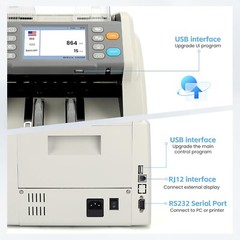 RIBAO MC-50 Bank Grade Money Counter Multi Currency Value Count Serial number