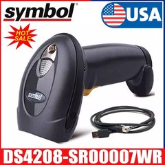 Symbol DS4208-SR00007WR 2D Laser Imager Barcode Scanner Reader With USB Cable US