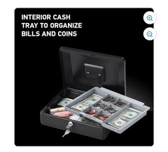 SentrySafe CB-12 Cash Box with Money Tray and Key Lock 0.21 cu Feet