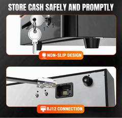 16in Auto Open Cash Drawer with Heavy Duty Insert Tray 5 Bill 8 Coin for POS