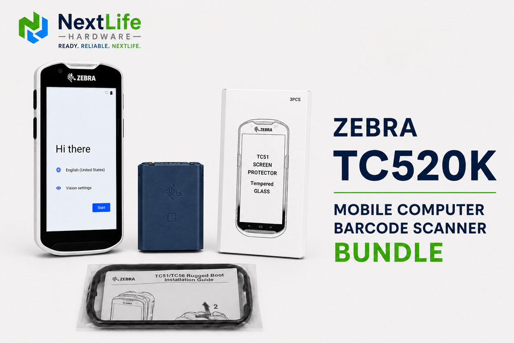 Zebra TC52 Mobile Scanner Bundle Android 14 Wi-Fi 4GB / 32GB TC520K-1HEZU4P-NA