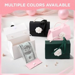 Money Pull Box for Cash Surprise Box Mini Rose Handbags with 30 Pcs Transpare…