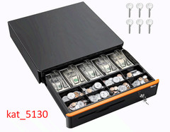 16in Auto Open Cash Drawer with Heavy Duty Insert Tray 5 Bill 8 Coin for POS