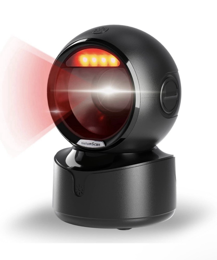 Automatic Omnidirectional Desktop Barcode Scanner, Hands-Free USB Wired QR Ba…
