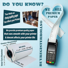 (50 Rolls) 2 1/4 X 50 Thermal Paper Receipt Rolls 55 GSM Premium Quality German