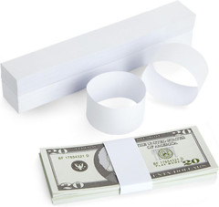 300 Pack Money Bands for Cash, Blank Self-Adhesive Currency Straps, Bill Wrapper