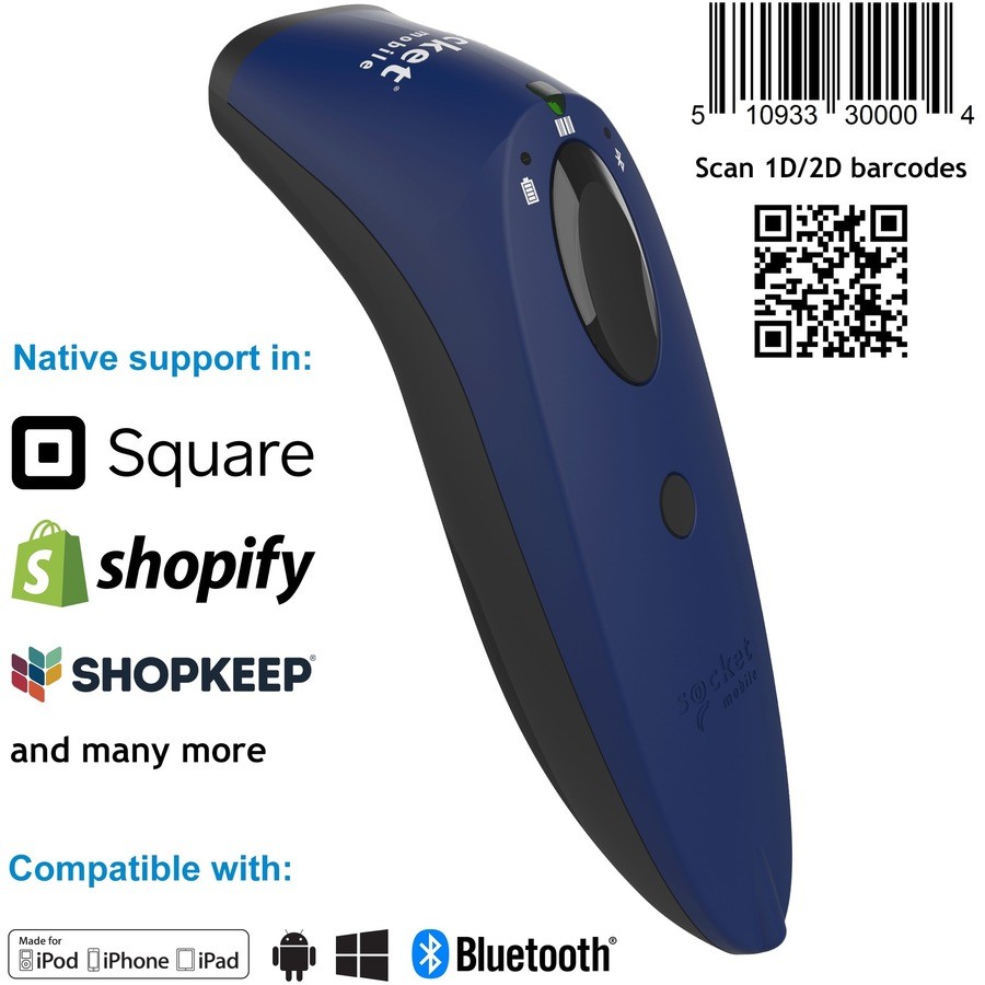 Socket Mobile S740 1D/2D Wireless Imager Barcode Scanner – 1D, 2D – Blue
