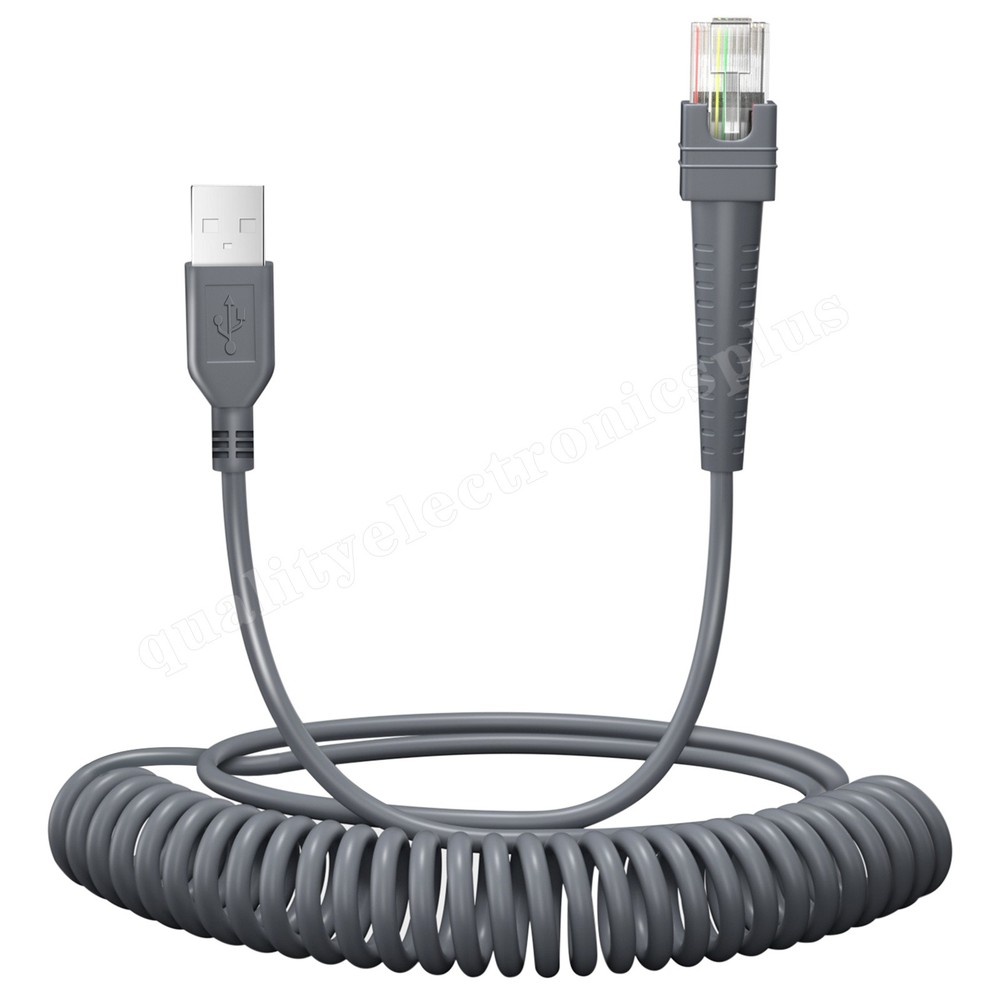 USB A to RJ45 Scanner Coiled Cable For Zebra DS4208-SR DS9208 CBA-U01-S07ZAR 3M