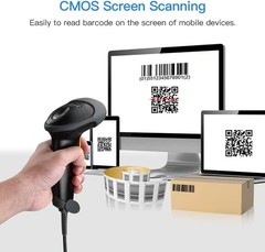 Lightweight Wired Barcode Scanner with High Compatibility for All Major Software