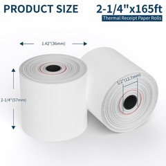 50 Rolls 2 1/4″x165′ Thermal Paper Cash Register Credit Card POS Receipt Rolls