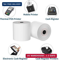 (10 Rolls) NefLaca Thermal Receipt Paper 3 1/8 x 230, 10 Rolls Receipt Paper POS