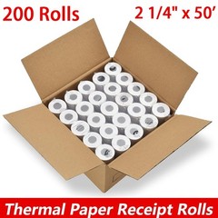 2 1/4″ x 50′ Thermal Credit Card Cash Register POS Receipt Paper – 200 Rolls US