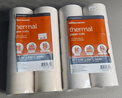 Office Depot 1-ply Paper Roll 10 Count 1.75X230′- Set of 2 Brand New