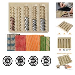 Brown Coin Counter Tray with 150 Coin Wrappers – Ultimate Sorter Solution