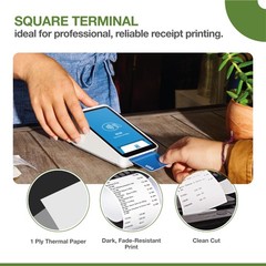 30 PCS Thermal Receipt Paper Rolls for Square Terminal Credit Card Machine