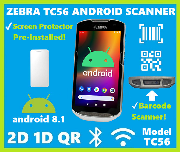 Zebra TC56 Wireless Android Handheld 2D/1D/QR Code Barcode Scanner, Unlocked!🔥⭐