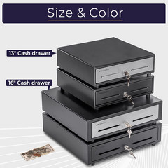 13″ Electronic Cash Register Drawer for Point of Sale (POS) System with 4 Bill 5