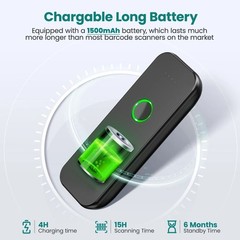 Mini Wireless 2D 1D QR Code Reader Handheld Barcode Scanner Bluetooth