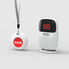 Wireless Nurse Call System 5 SOS Buttons 1Receiver Restaurant Service for Clinic
