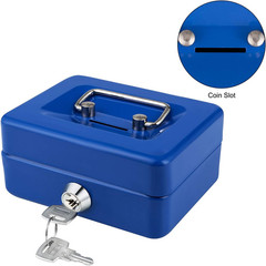 Mini Cash Box with Lock and Slot Small Cash Box with Money Tray Metal Piggy Bank