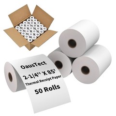 50 Rolls 2 1/4 x 85′ Thermal Paper for Credit Card Machine Cash Register
