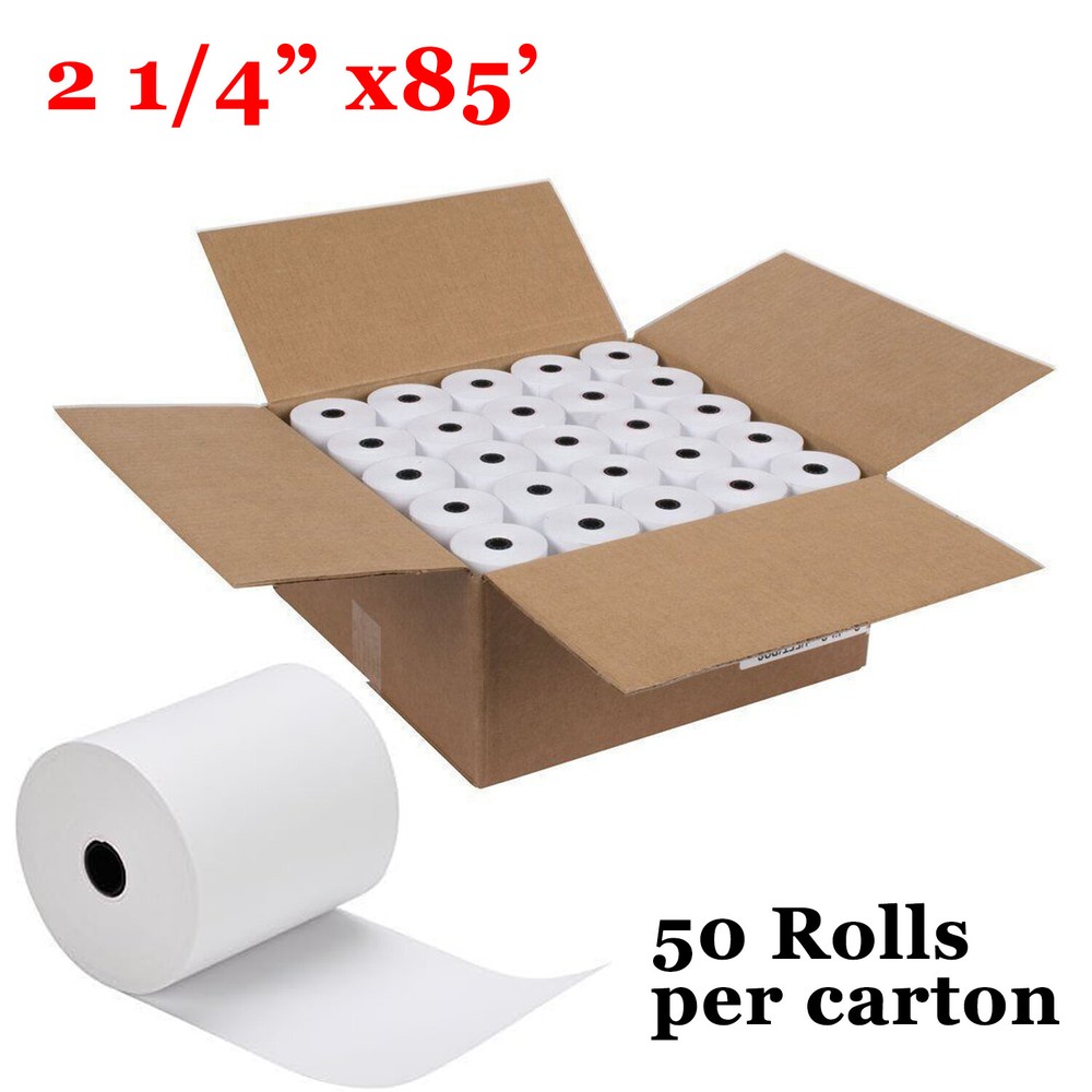 50 Rolls 2 1/4″ x 85′ Thermal Paper Cash Register Receipt POS Receipt Paper Roll