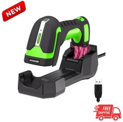 433Mhz Wireless Barcode Scanner, 2‑in‑1 Bluetooth, Dock