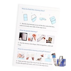 Graduation Cash Gift Box Money Holder Surprise Pull Out 50 Bags DIY Blue