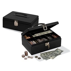OFFICE DEPOT® BRAND CASH BOX WITH LOCKING HATCH 3 7/8″H X 11″W X 7 5/8″D – BLACK