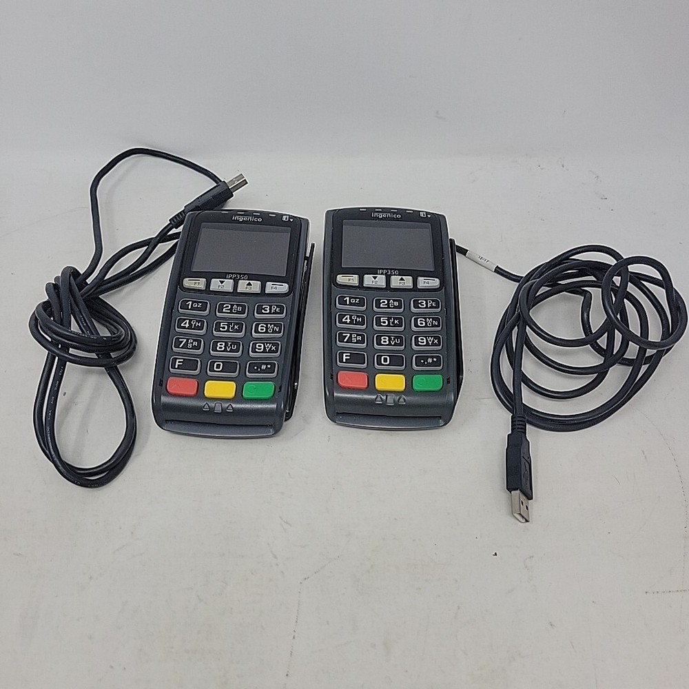 (2) Ingenico iPP350 Credit Card Payment Terminal Set with USB Cable
