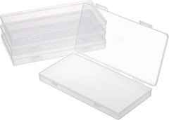 4 Pack Plastic Money Organizer Clear Cash Box with Lid Flat Money Saving Holder