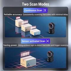 Tera Barcode Scanner Model 9000 Desktop Omnidirectional 1D 2D QR Hands Free USB