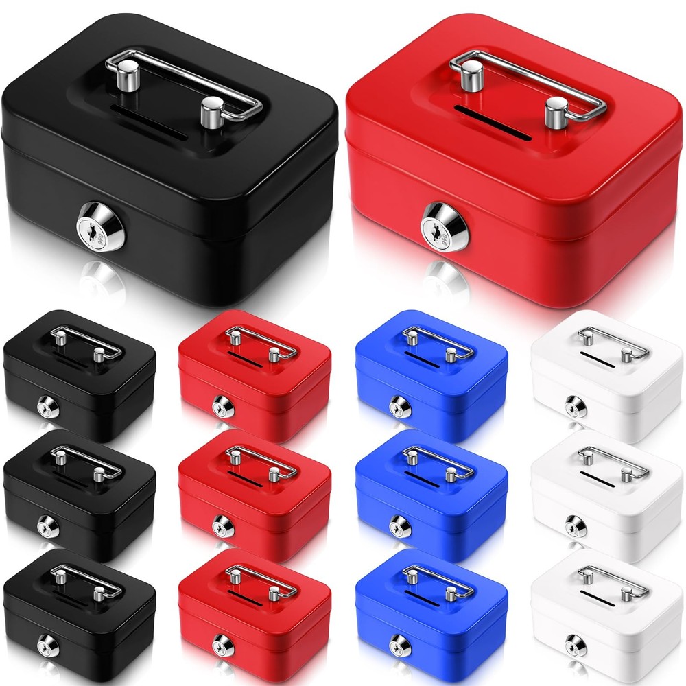 Tandefio 12 Pcs Small Money Cash Lock And Slot Metal For Cash Steel Organizer