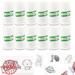 12 Rolls White 57x25mm Sticky Thermal Paper for M02/T02