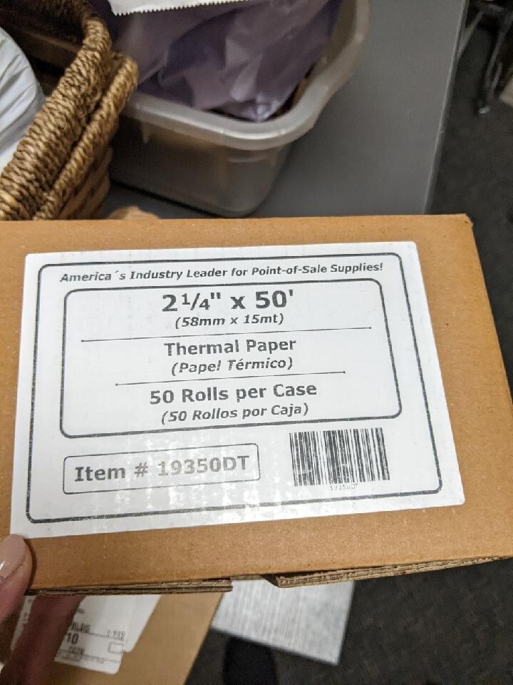PosPaperRoll 2 1/4″ x 50′ Thermal Receipt Paper Rolls – Pack of 50 Rolls