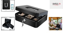 Water-Resistant Cash Box with Removable Tray & Key Lock for Ultimate Security