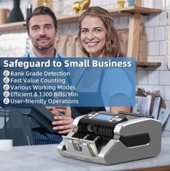 USD EUR Bills Money Counting Machine Cash US Dollar Counter 1300 Bills/min Count